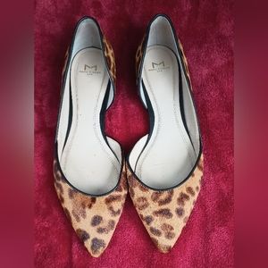 Mark Fisher LTD Sunny D'Orsay Flats Leopard Print Calf Hair Pointed Toe Size 9M